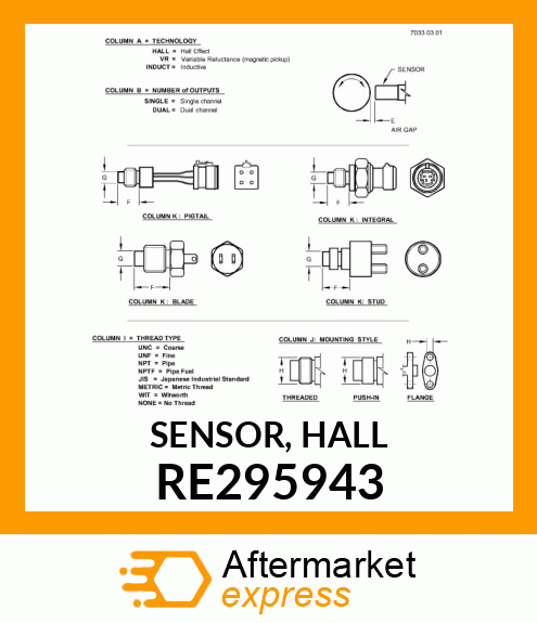 SENSOR, HALL RE295943