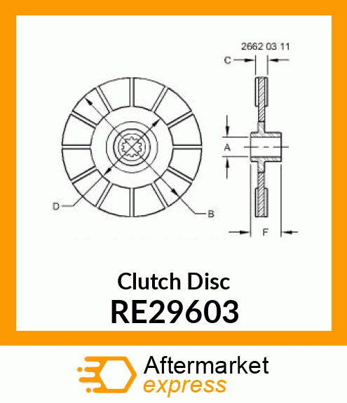 CLUTCH DISK, ASSEMBLY RE29603