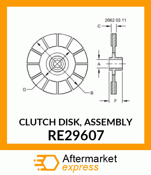 CLUTCH DISK, ASSEMBLY RE29607