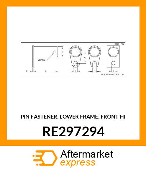 PIN FASTENER, LOWER FRAME, FRONT HI RE297294