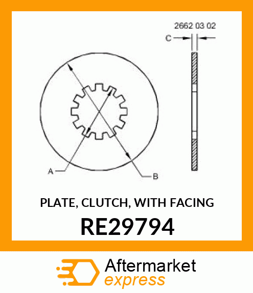 PLATE, CLUTCH, WITH FACING RE29794