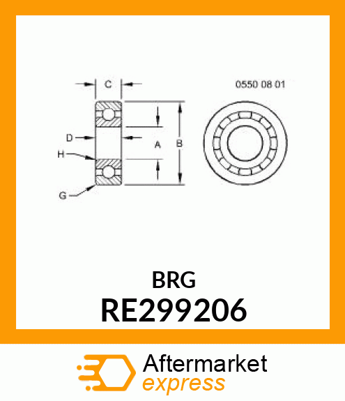 BALL BEARING, 90X160X30 W/SEALS HIG RE299206