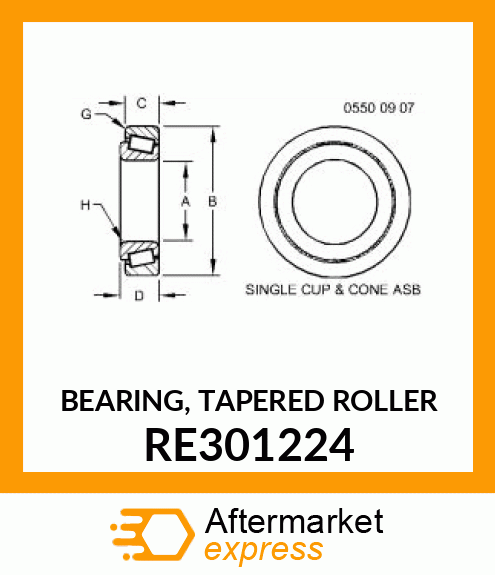 BEARING, TAPERED ROLLER RE301224