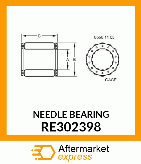 NEEDLE BEARING RE302398