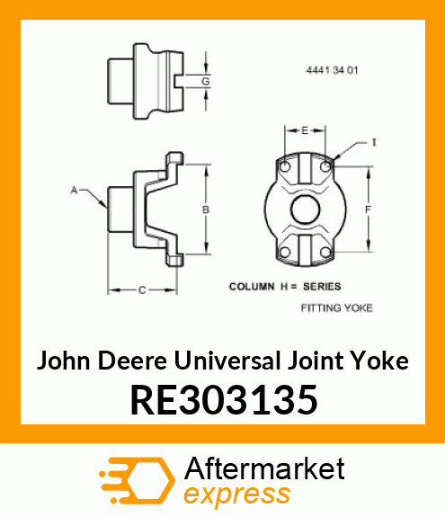 UNIVERSAL JOINT YOKE, YOKE, 8.5 C A RE303135