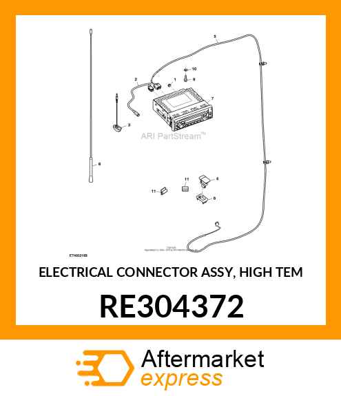 ELECTRICAL CONNECTOR ASSY, HIGH TEM RE304372