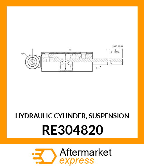 HYDRAULIC CYLINDER, TLS SUSPENSION RE304820