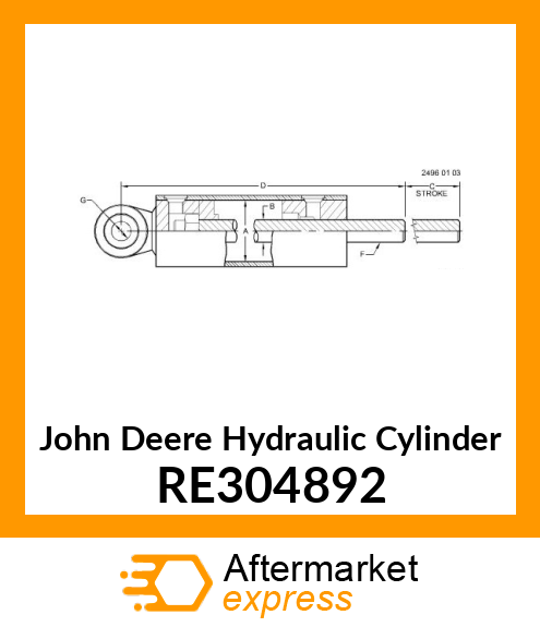 HYDRAULIC CYLINDER, HCS RIGHT HAND RE304892