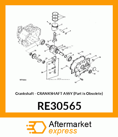 Crankshaft - CRANKSHAFT ASSY (Part is Obsolete) RE30565