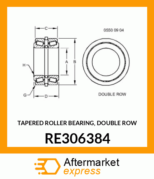 TAPERED ROLLER BEARING, DOUBLE ROW RE306384