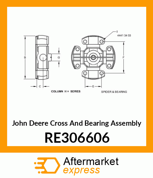 CROSS AND BEARING ASSEMBLY, 6C SPID RE306606