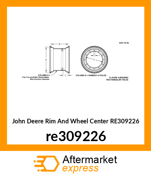 RIM AND WHEEL CENTER, W15LX38, W/B re309226