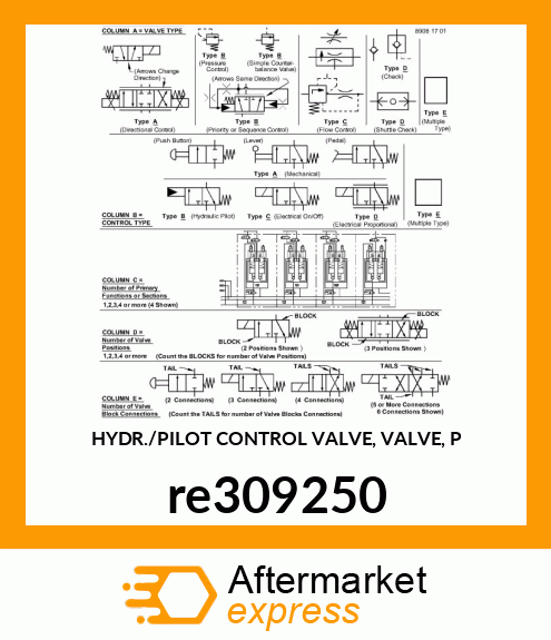 HYDR./PILOT CONTROL VALVE, VALVE, P re309250