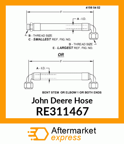 HOSE, FAN SUPPLY, COMMON, TRACK RE311467