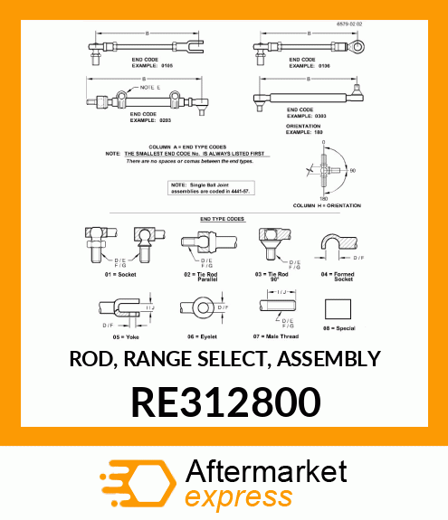 ROD, RANGE SELECT, ASSEMBLY RE312800