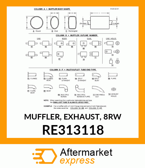 MUFFLER, EXHAUST, 8RW RE313118