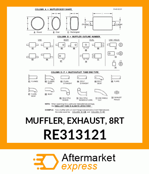 MUFFLER, EXHAUST, 8RT RE313121