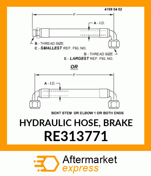 HYDRAULIC HOSE, BRAKE RE313771