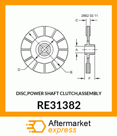 DISC,POWER SHAFT CLUTCH,ASSEMBLY RE31382