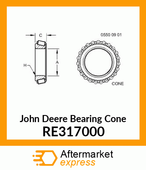 BEARING CONE, 33112, THIN DENSE CHR RE317000