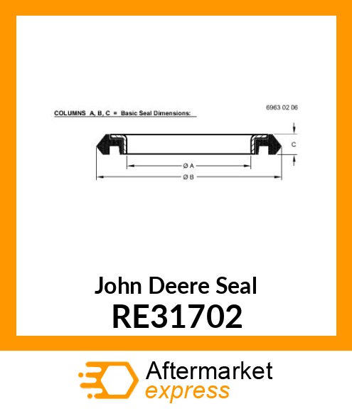 SEAL, OIL, ASSEMBLY RE31702