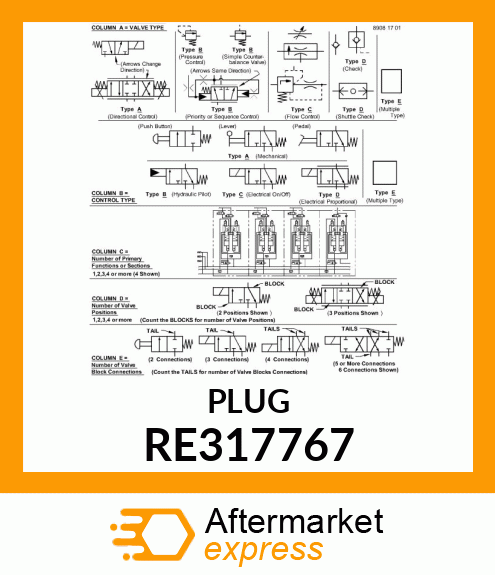 CHECK VALVE, VALVE, CHECK RE317767