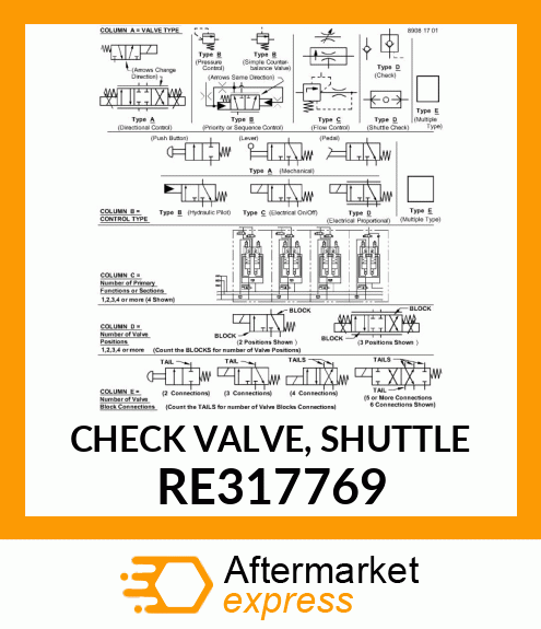 CHECK VALVE, SHUTTLE RE317769