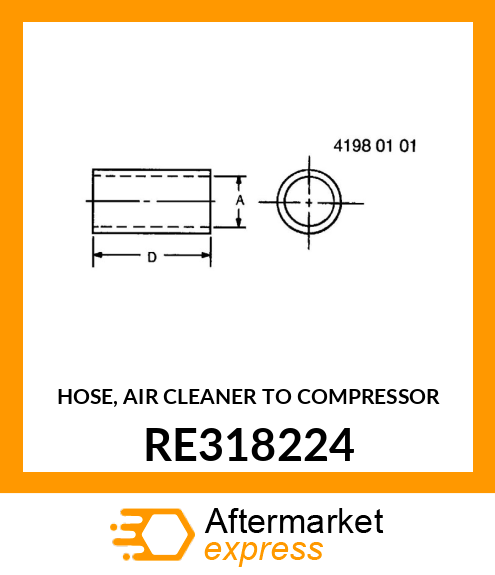 HOSE, AIR CLEANER TO COMPRESSOR RE318224