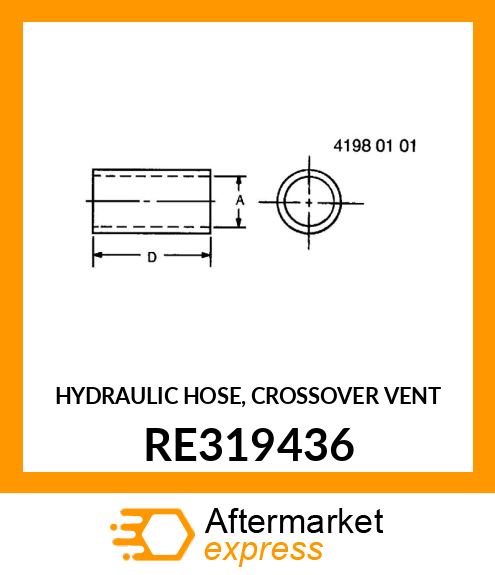 HYDRAULIC HOSE, CROSSOVER VENT RE319436