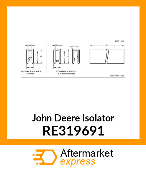 ISOLATOR, EDGE GUARD, LONG RE319691