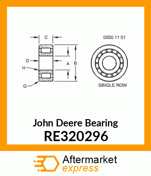 BEARING, CYLINDRICAL ROLLER RE320296