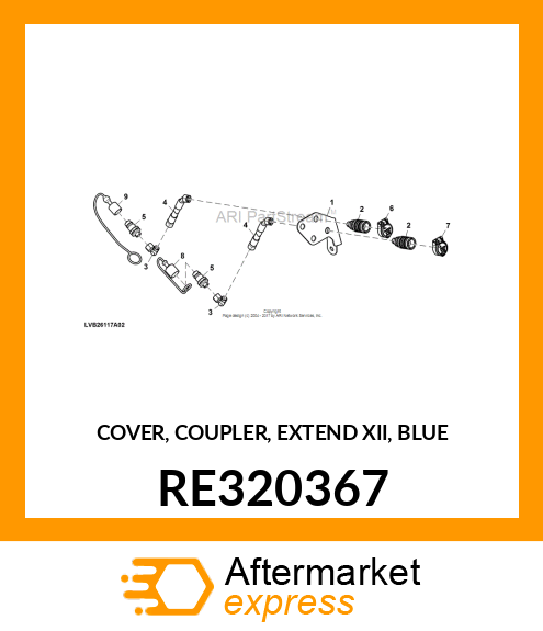 COVER, COUPLER, EXTEND XII, BLUE RE320367