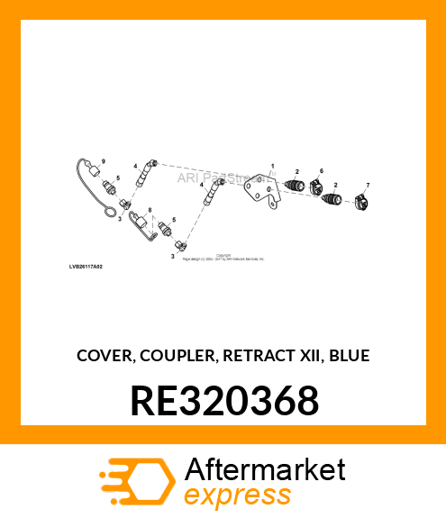 COVER, COUPLER, RETRACT XII, BLUE RE320368