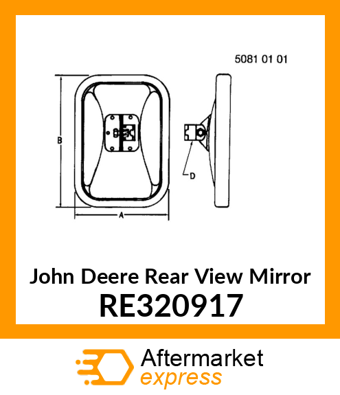 REAR VIEW MIRROR, MIRROR, POWER TIL RE320917