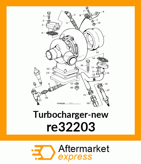 TURBOCHARGER,REMAN re32203