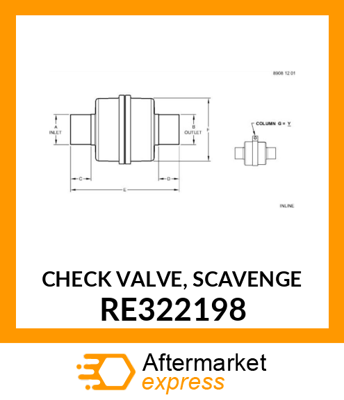 CHECK VALVE, SCAVENGE RE322198