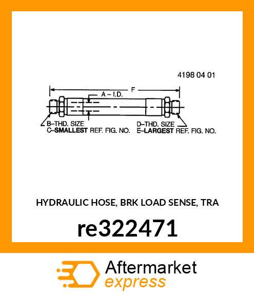 HYDRAULIC HOSE, BRK LOAD SENSE, TRA re322471