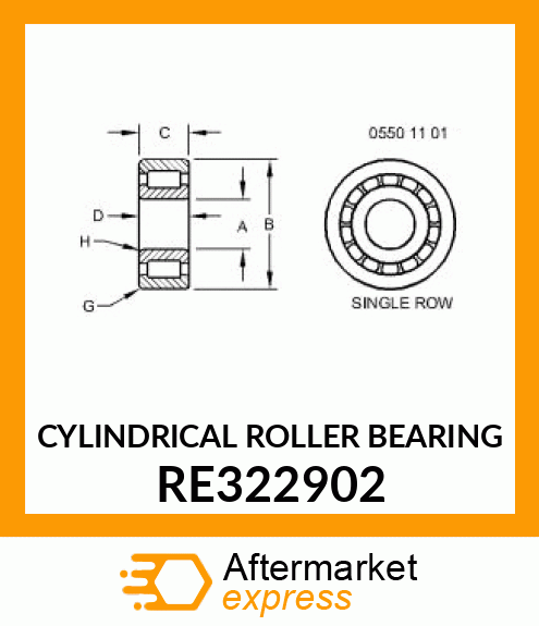 CYLINDRICAL ROLLER BEARING RE322902