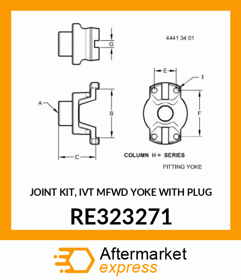 JOINT KIT, IVT MFWD YOKE WITH PLUG RE323271