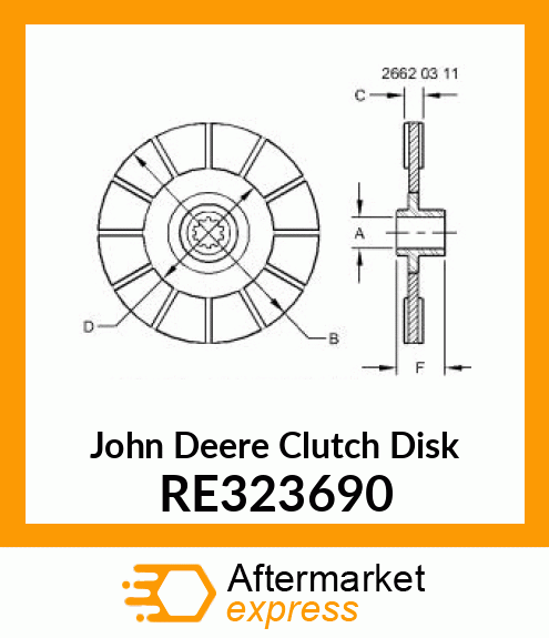 CLUTCH DISK, CLUTCH ASSEMBLY RE323690