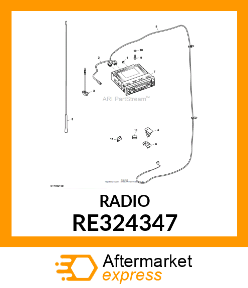 RADIO, DEA355 W/ MICROPHONE GAIN CH RE324347