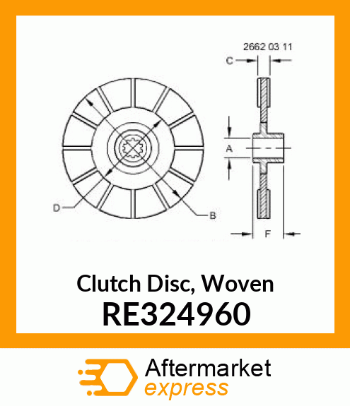 CLUTCH DISK, ASSEMBLY RE324960