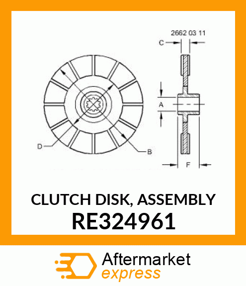 CLUTCH DISK, ASSEMBLY RE324961