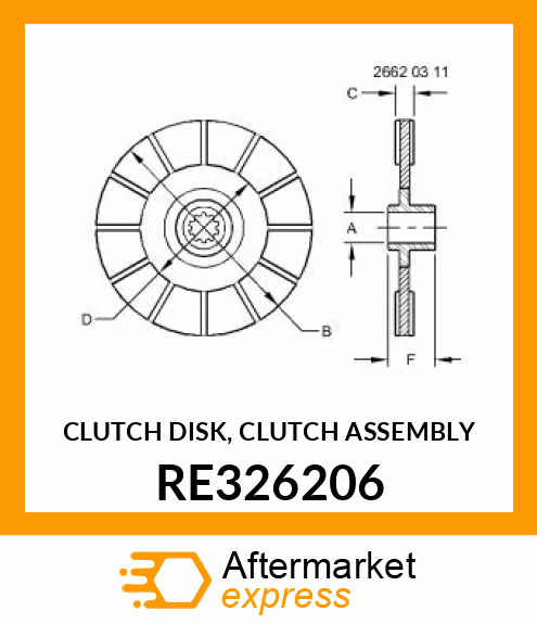 CLUTCH DISK, CLUTCH ASSEMBLY RE326206