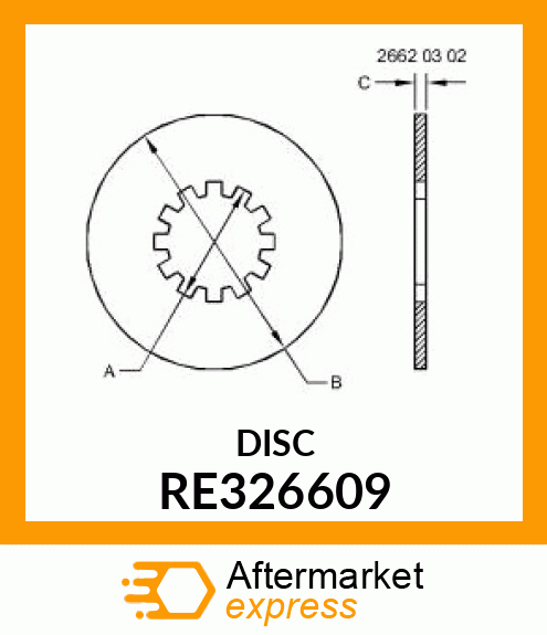 CLUTCH DISK, WITH INNER SPLINE RE326609