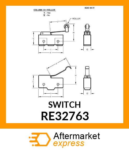 SWITCH, MICRO (PARTS) RE32763