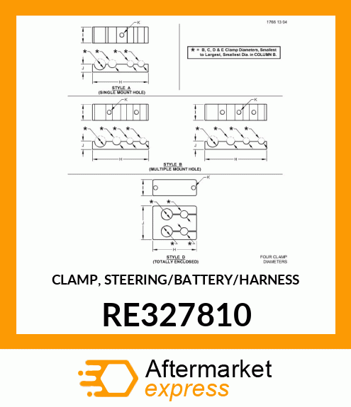 CLAMP, STEERING/BATTERY/HARNESS RE327810