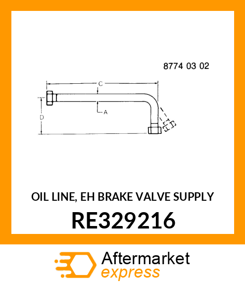 OIL LINE, EH BRAKE VALVE SUPPLY RE329216