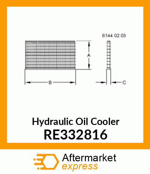 OIL COOLER, 19 ROW RE332816