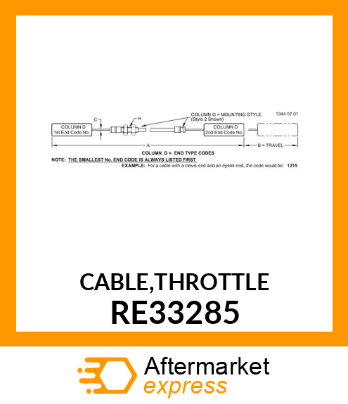 CABLE,THROTTLE RE33285